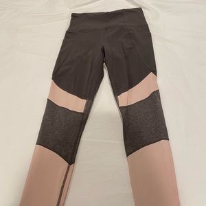 Pink and gray cropped leggings